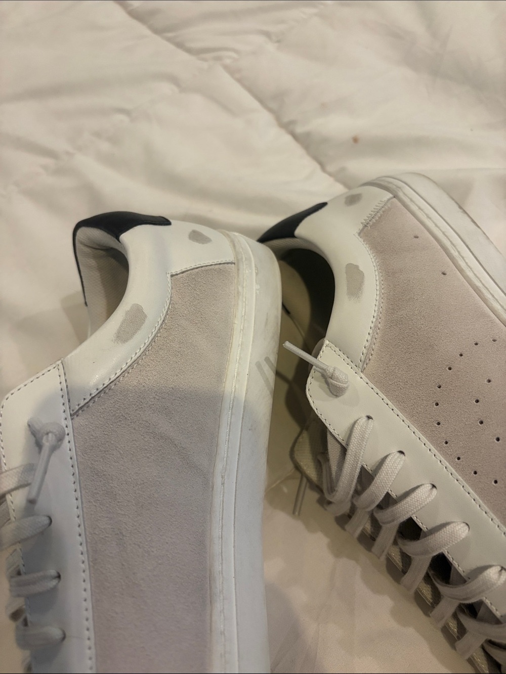 Oliver Cabell White Leather Sneakers with Black Heel - Picture 3 of 4